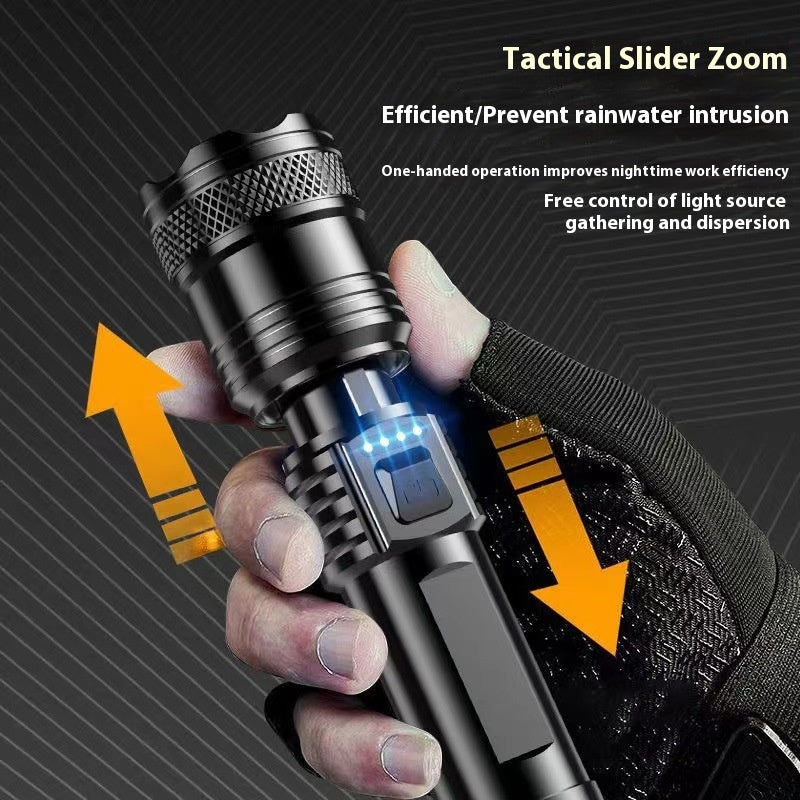 Power Torch Portable Rechargeable Super Bright Outdoor Projecteur télescopique Zoom Long-ra