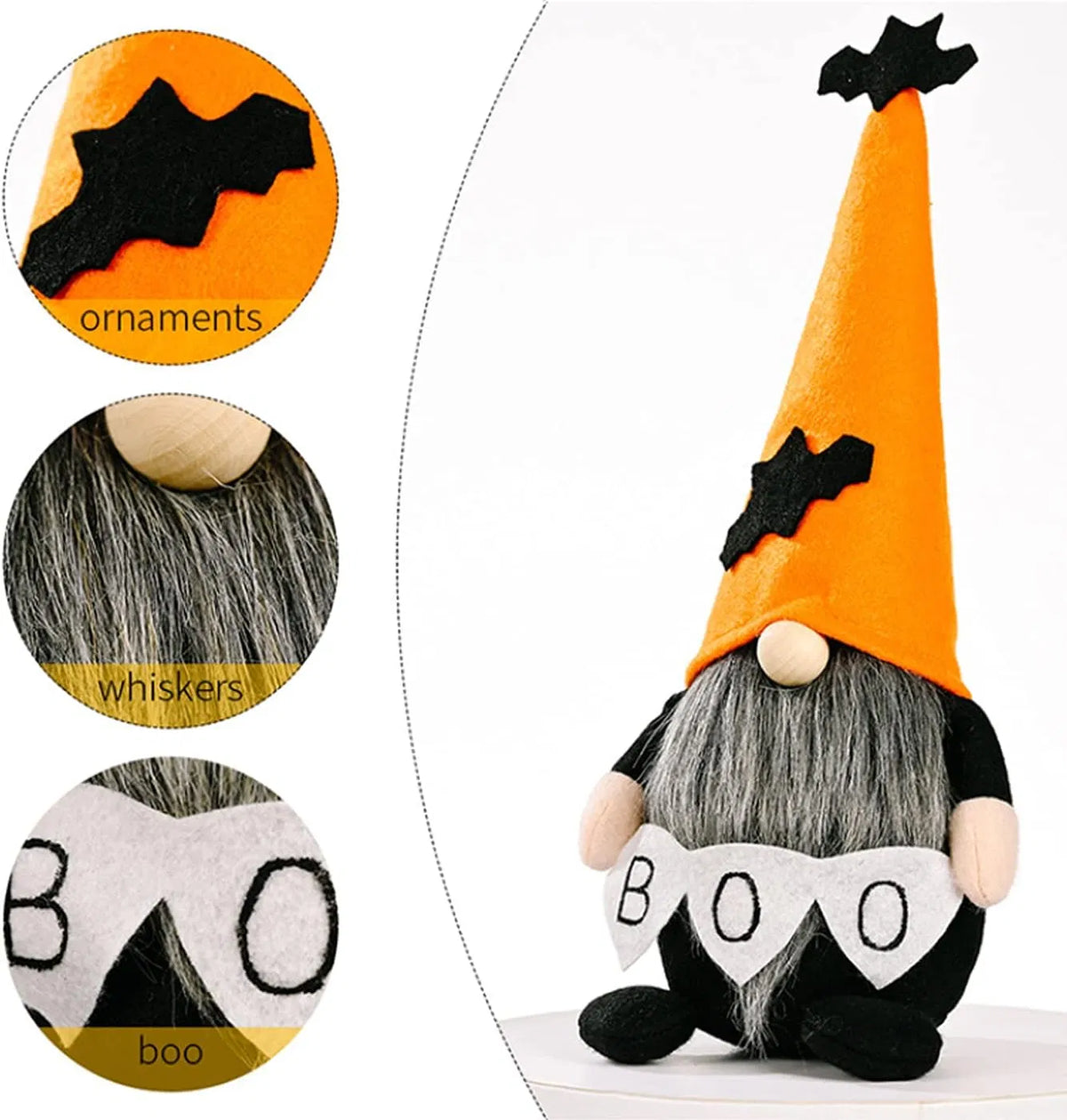 2 Pack Halloween Gnomes Plush Décor
