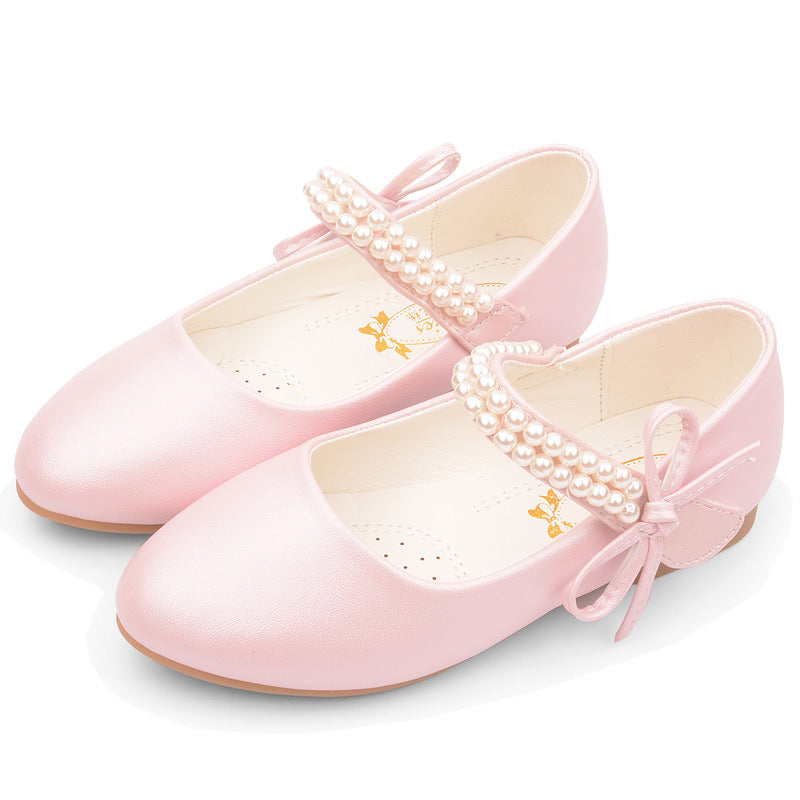 Chaussures de photographie en cuir plat pour filles