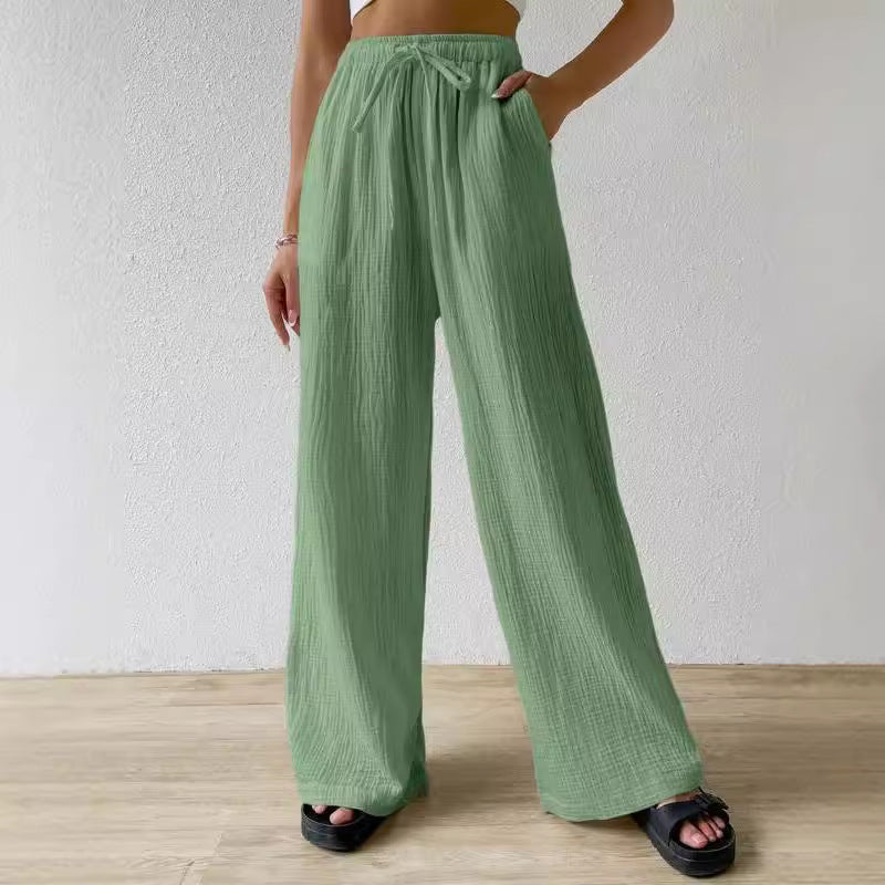 L'Europe et les États-Unis Amazon Fashion Women's Elegant Joker Elastic Casual Solid Col
