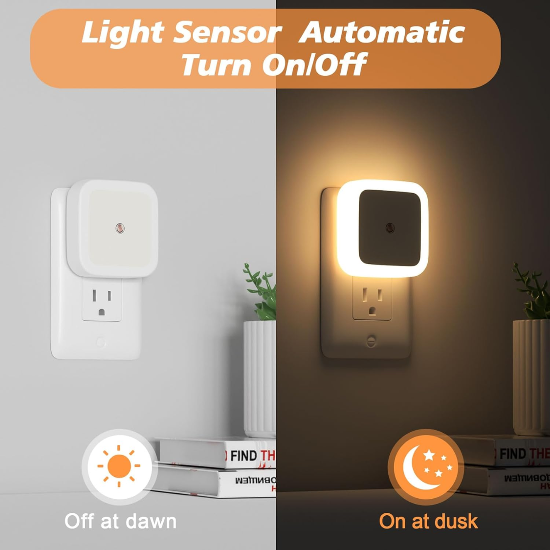 Lumière de nuit, lumières de nuit Plug Into Wall 8-Pack, Lampe de nuit Plug In Night Light, Dusk To D