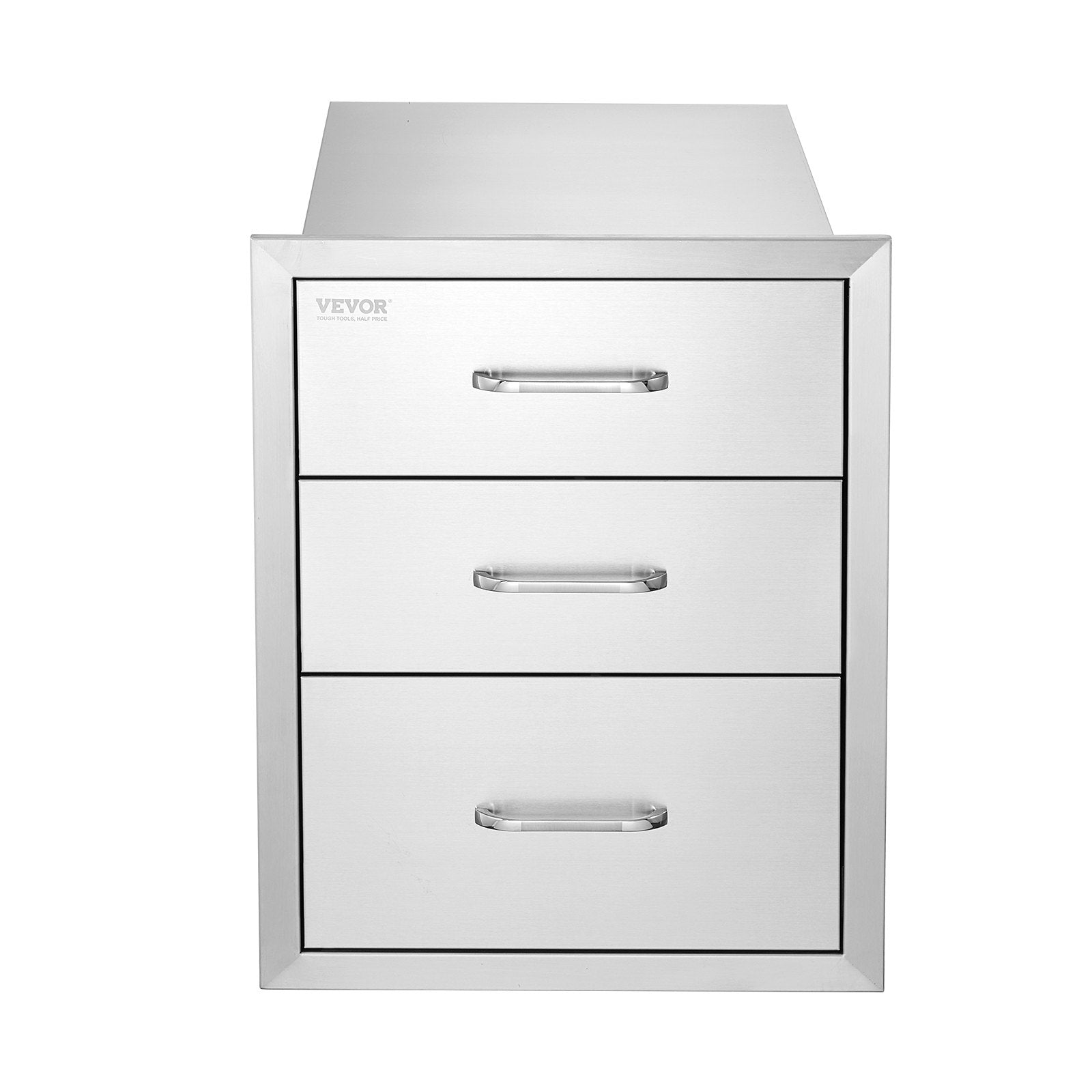 VEVOR 18x20.5 pouces cuisine extérieure en acier inoxydable triple accès BBQ tiroirs avec Chrome H