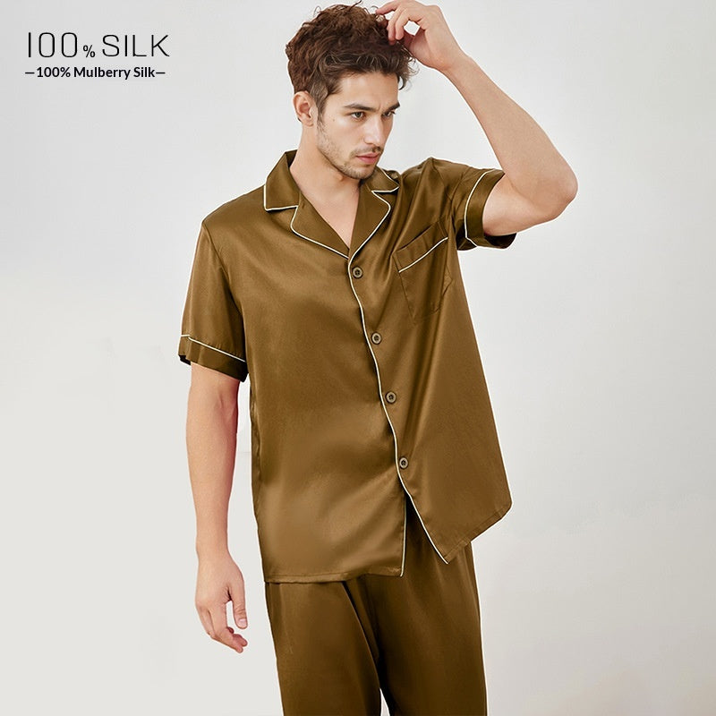 Set de pyjama en soie d'été pour hommes
