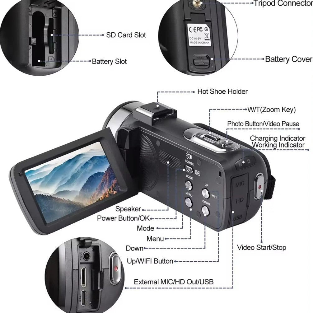 8KWIFI HD caméra numérique tactile écran portable automatique