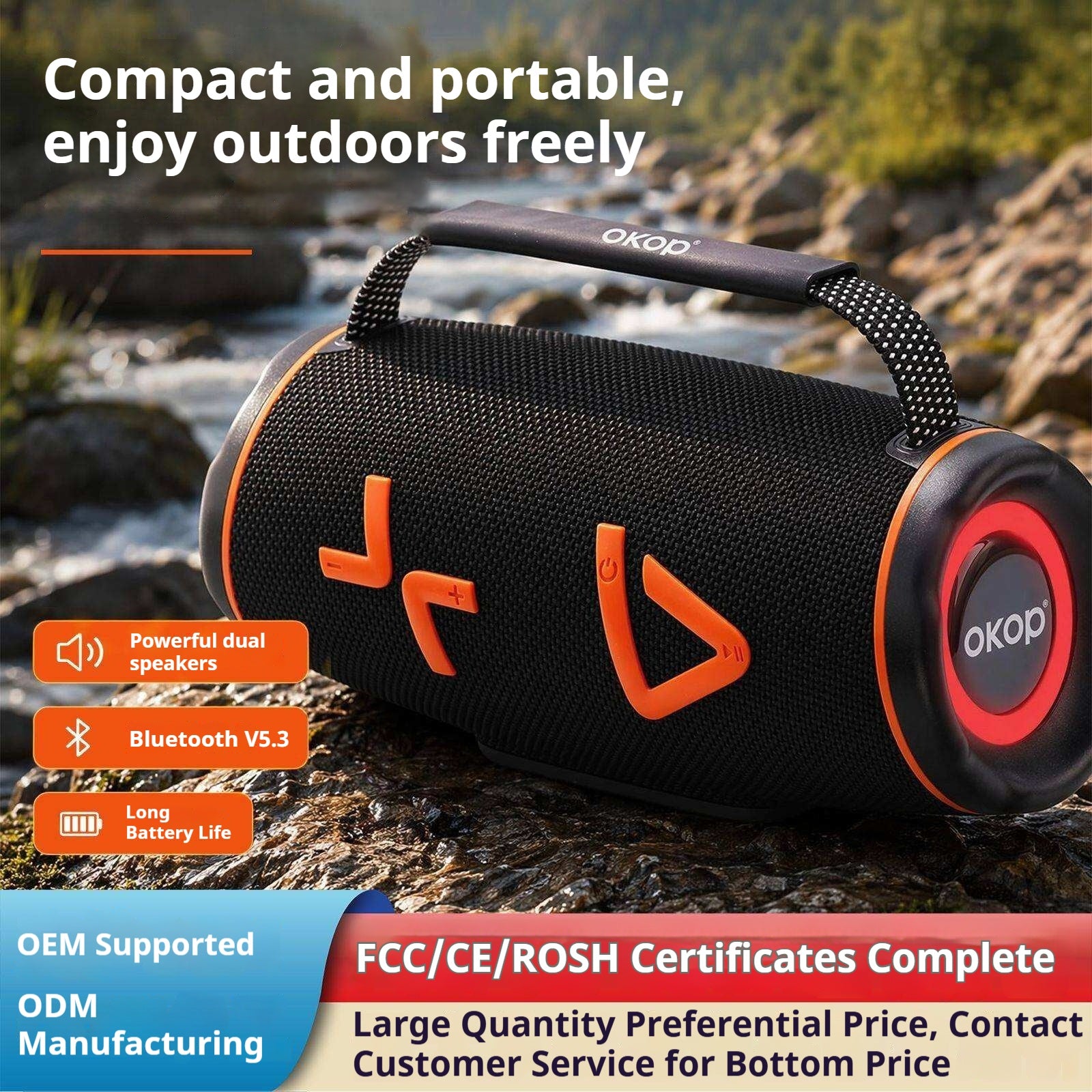KP-864 Bluetooth haut-parleur Portable modèle avec puissant Fente de carte son TWS pairing and Bass
