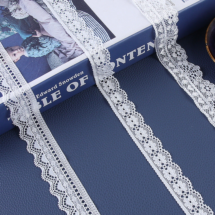 Dentelle élastique Brocade Ammonia Blanc Accessoires de Vêtements