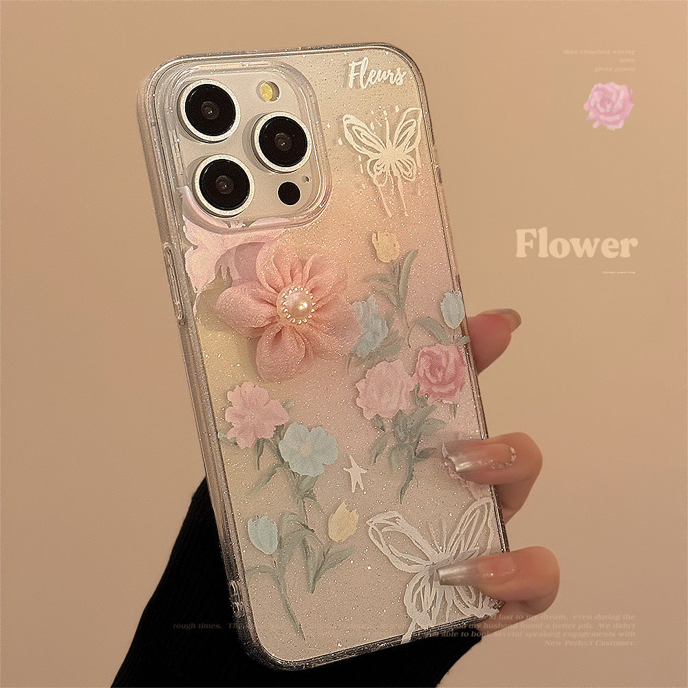 3D Rose Flower Oil Painting Phone Case
