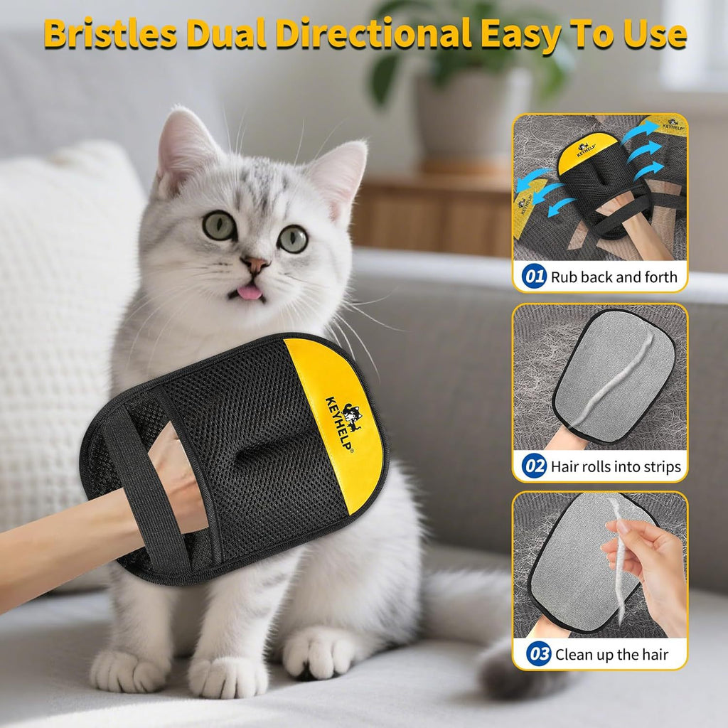 Gants d'enlèvement de cheveux statiques à cinq doigts pour le ménage portable pour animaux de compagnie