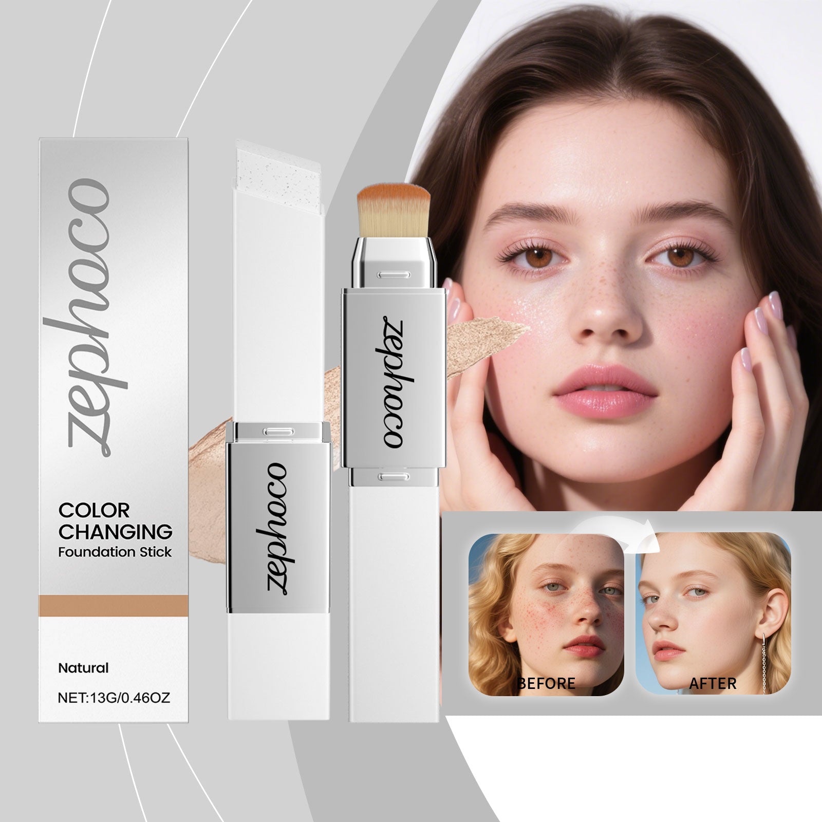 Deux en une couleur changer la fondation Maquillage bâton - naturel Couleur-13g 1 boîte
