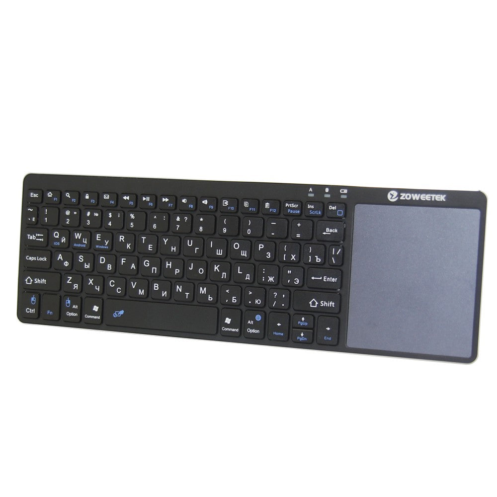 Zoweetek k12bt-1 Mini sans fil Bluetooth clavier Russe Anglais Espagnol Touchpad Pour Sma