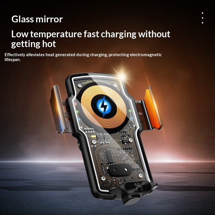 Support de téléphone de voiture sans fil transparent à charge rapide
