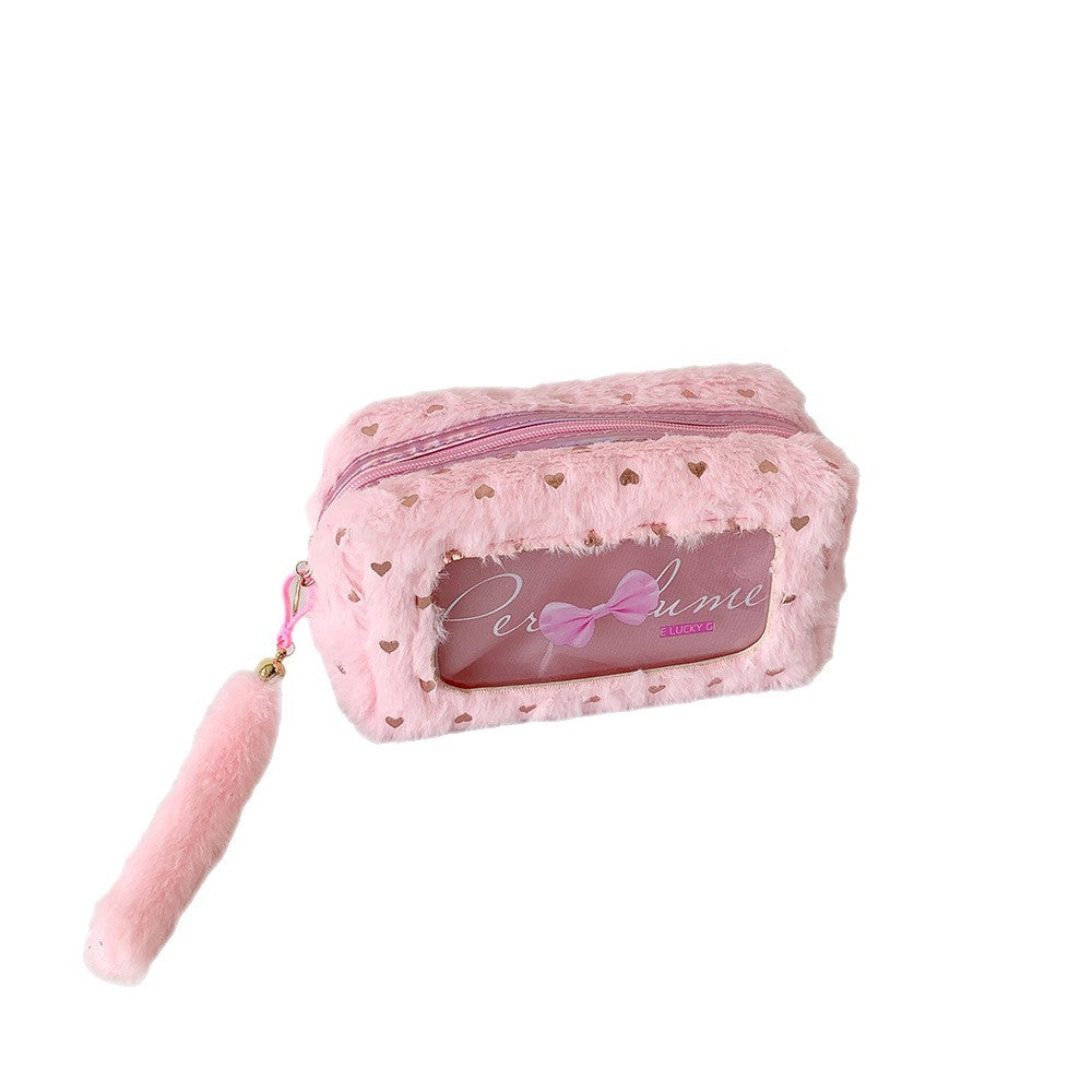 Sac de rangement en peluche à grande capacité
