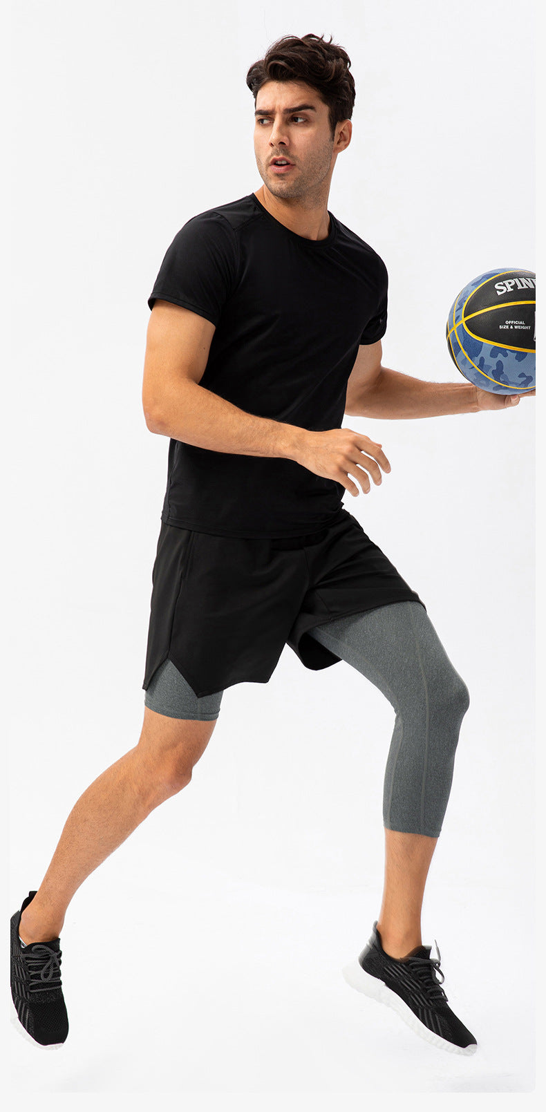 Pantalon de fitness à jambes simples pour hommes Longueur de la poche