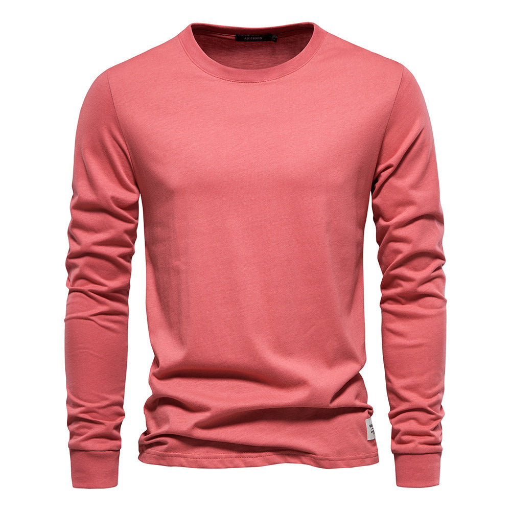 Autumn Trendy Long-Sleeved European-style Homme Solid Color Long-Sleeved Top High Street M