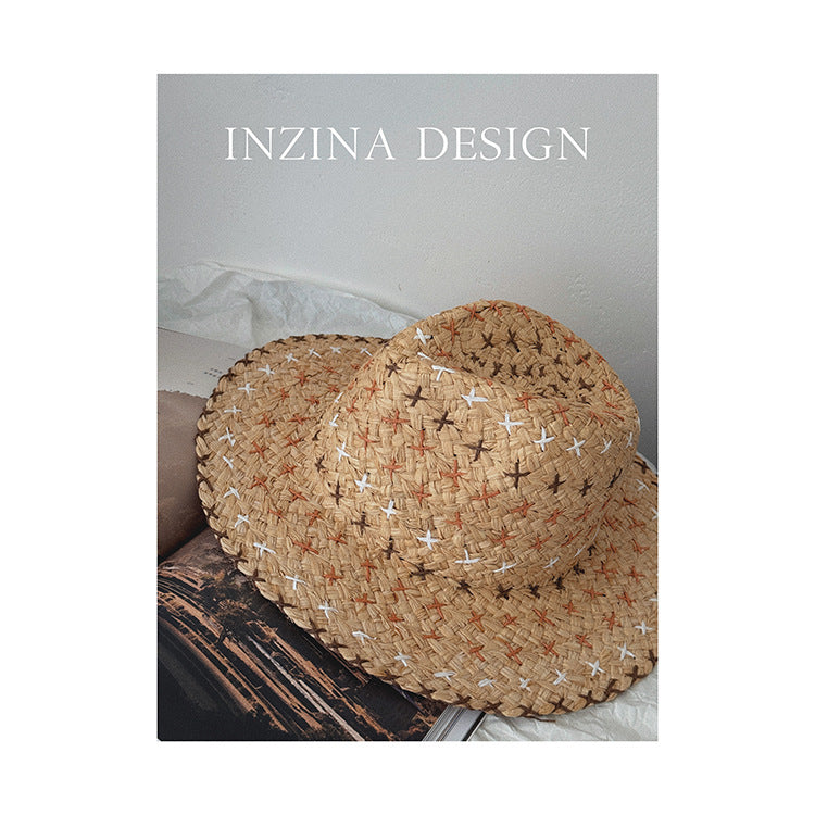 Rétro Personnalité Western Cowboy Style Chapeau de paille