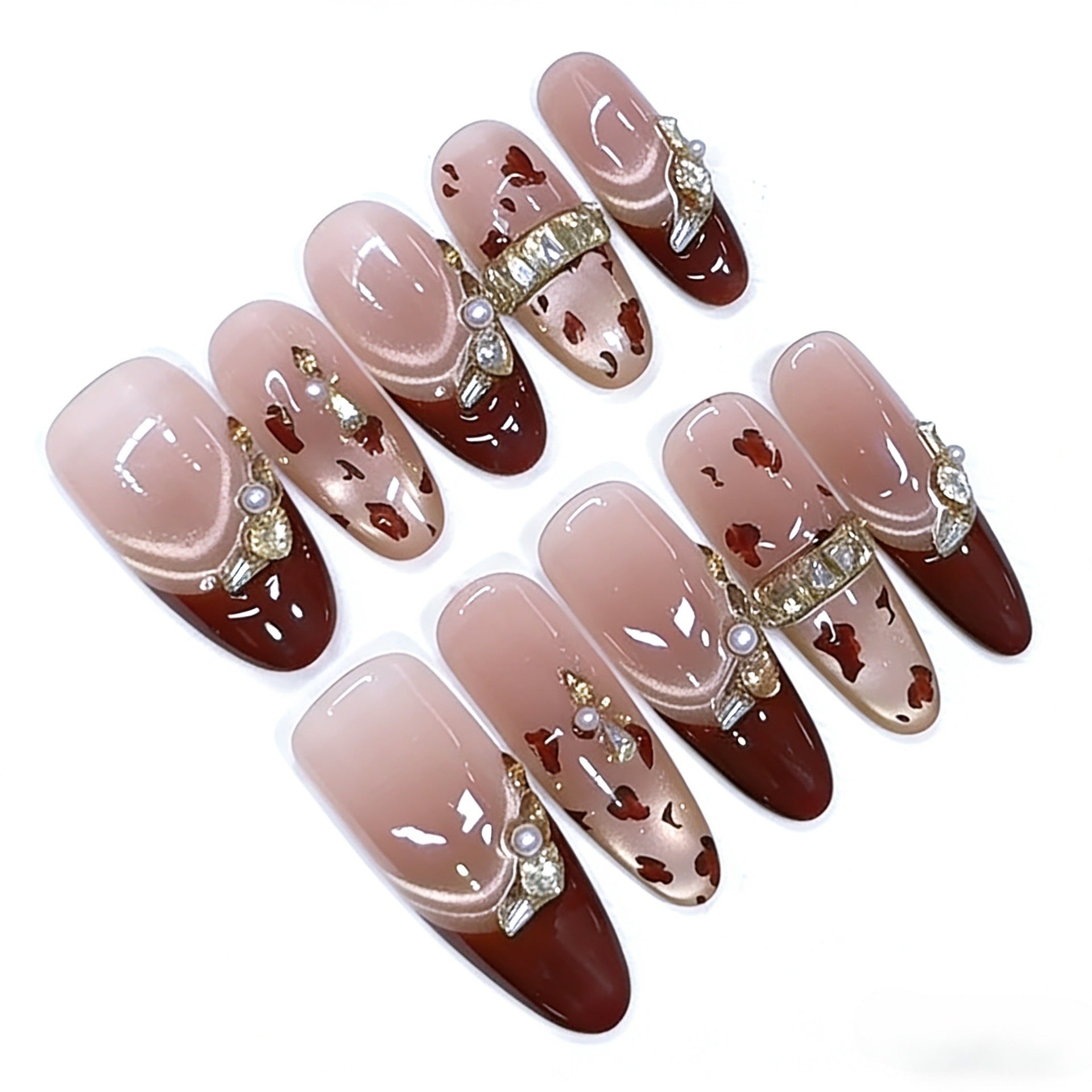 Nails Portables à la main Année Style Café Léopard Imprimer Cat Style Eye Ultra-Girly