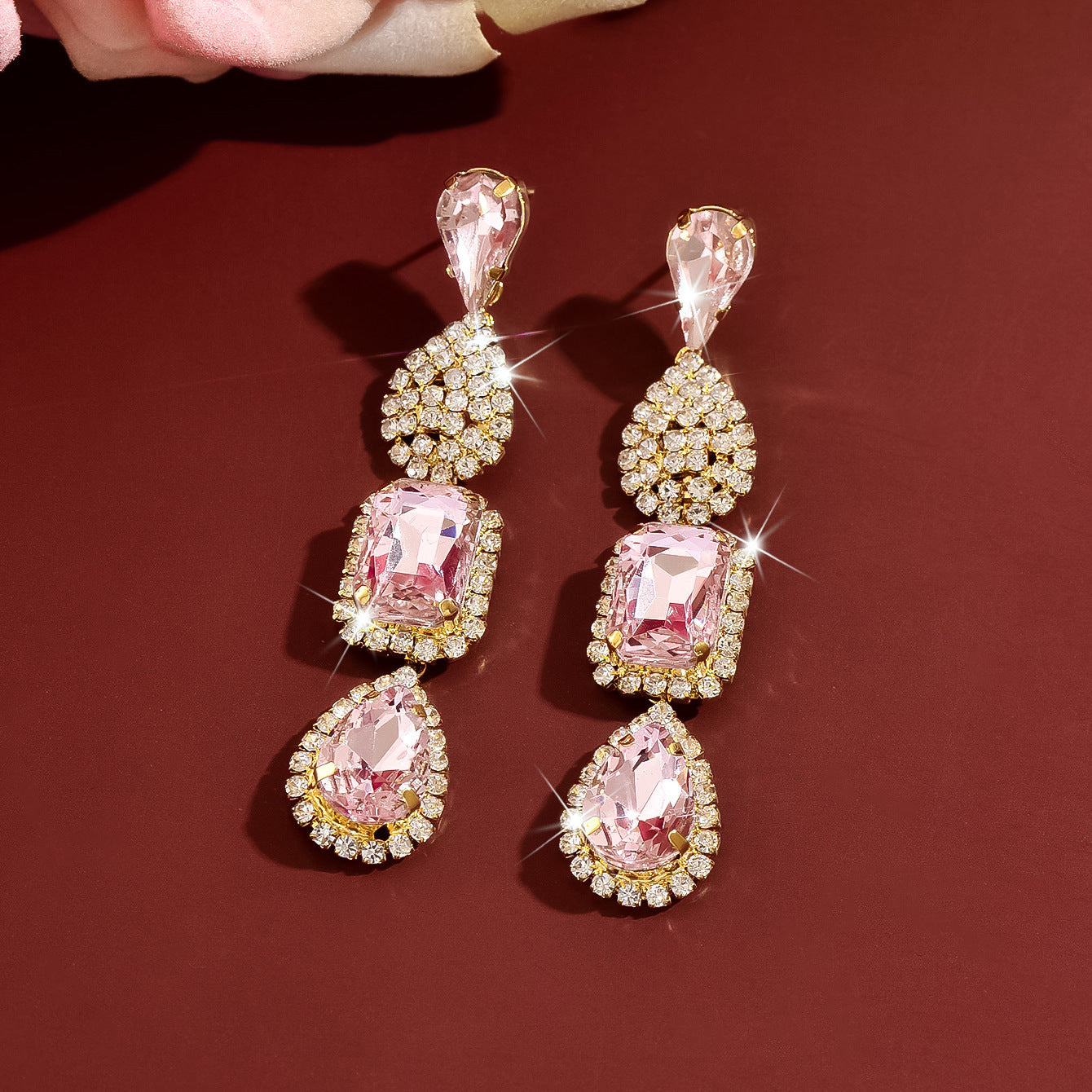 Boucles d'oreilles en cristal haut de gamme pour femmes