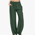 Amazon EBay AliExpress Plus Taille Elastic Waist Femme Long Lin Casual Loose Large Leg Pa