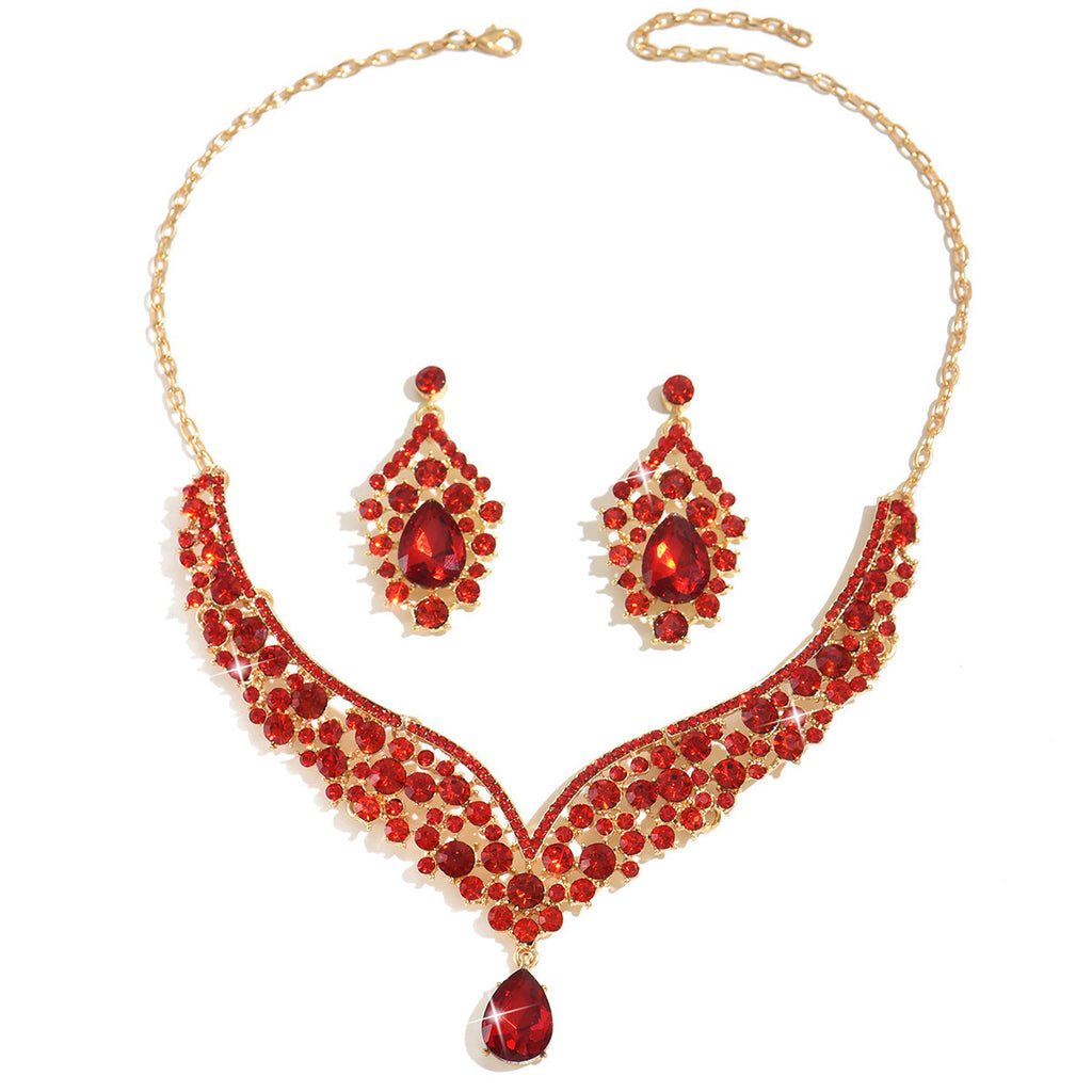 Ensemble de bijoux en cristal exagéré vintage hiver pour femmes