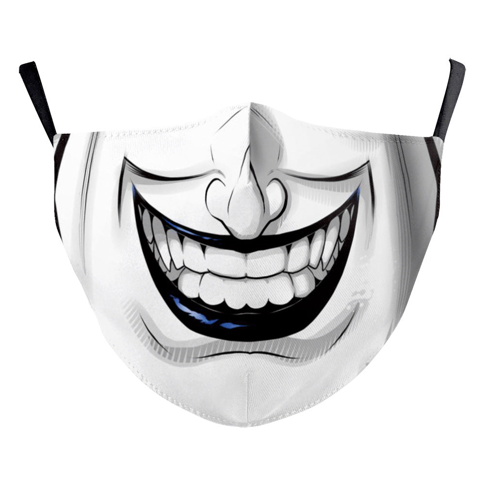 Halloween impression numérique drôle Horreur visage double couche masque de poussière