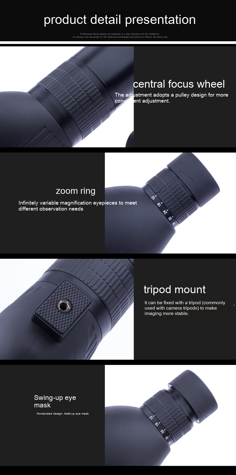 12-36x Monocular Telescope High Definition Bird Watching