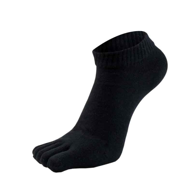 Tube court cinq doigts hommes chaussettes-short pure noir pur coton-1 paire