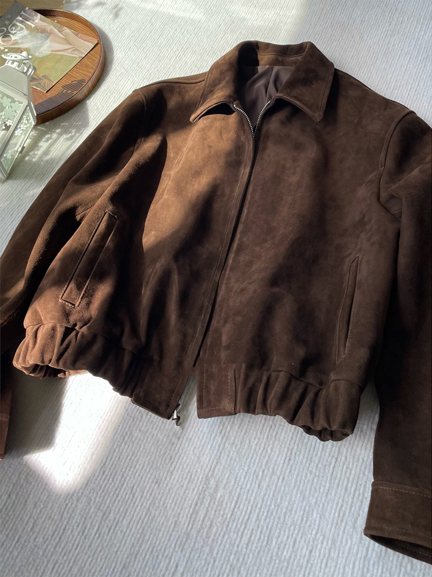 Veste de vélo à épaule large Lapel Vintage