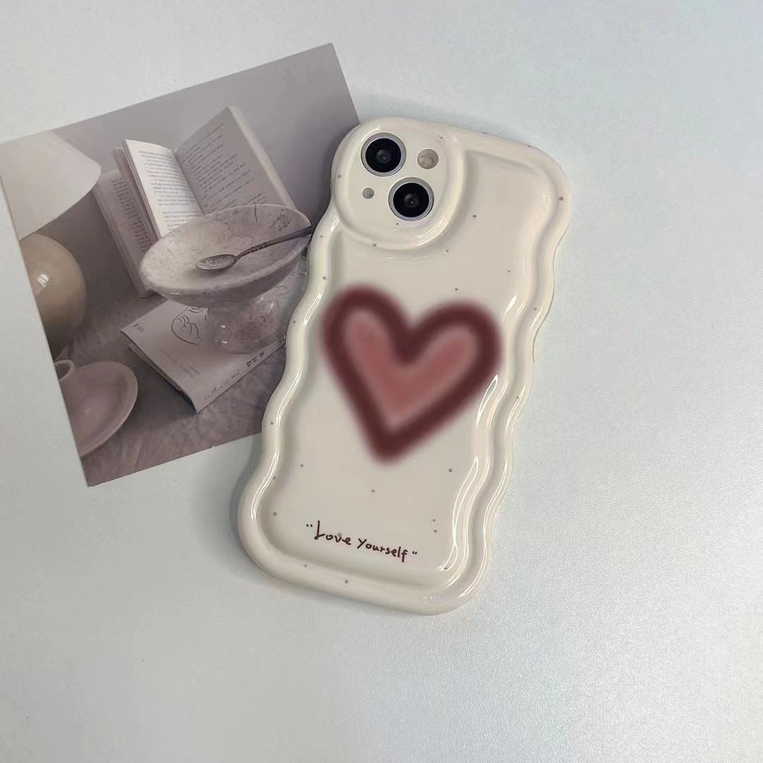 Wine Red Love Wave Mobile Phone Case