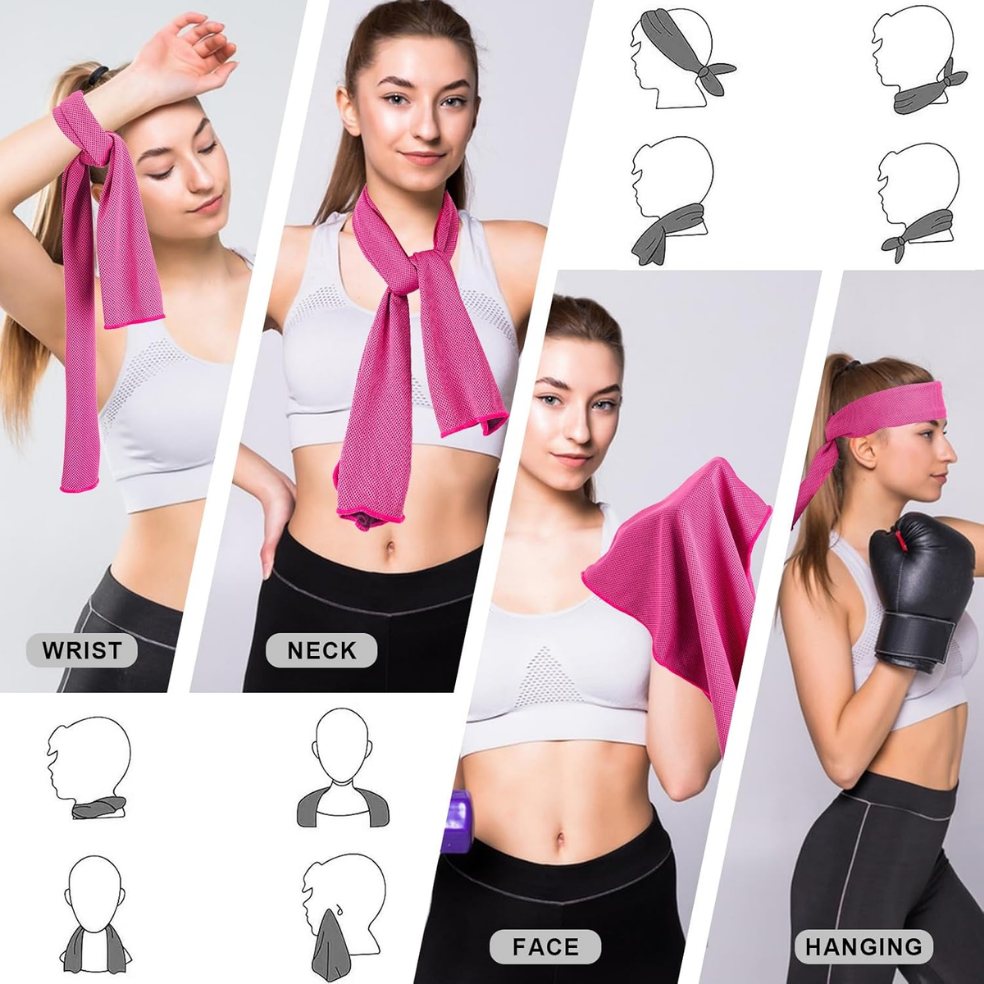 Serviettes de refroidissement 4 pack Microfibre Serviettes de refroidissement pour le sport