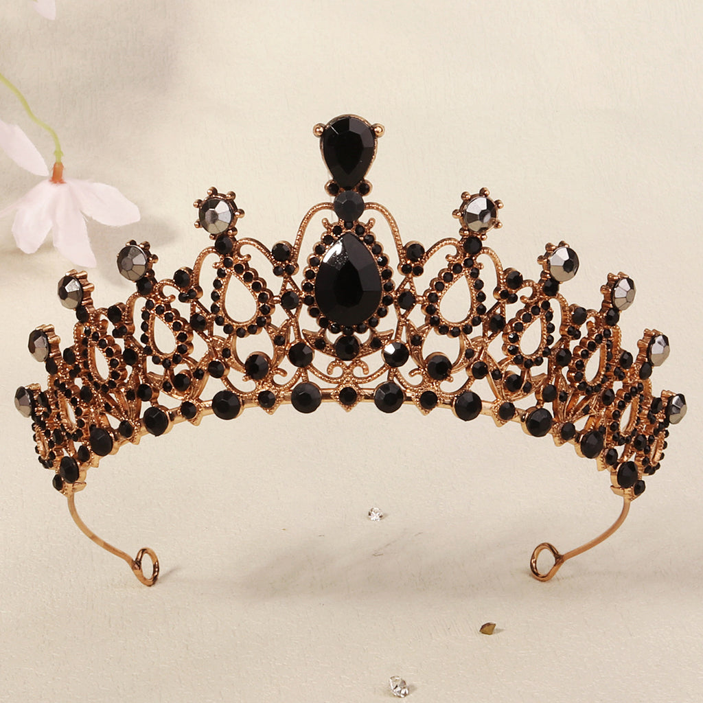 Tête haute en alliage sombre Strass Crownstylish