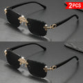 2 paires de lunettes de soleil cristal sans cadre