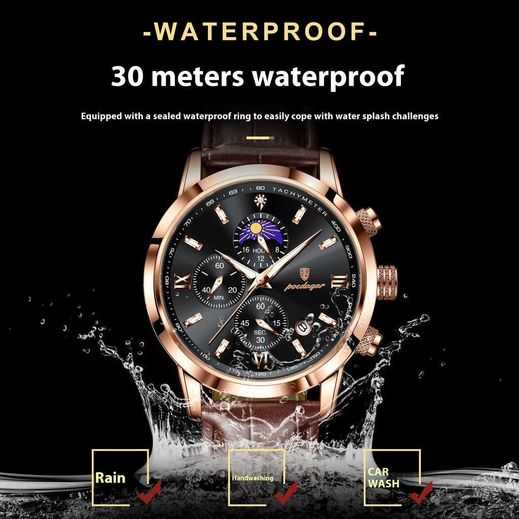 Montre masculine multi-fonctions sport Timing Lune Phase