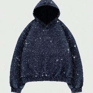 Style américain Babys-breath Tie-dye Chandail à capuche Veste
