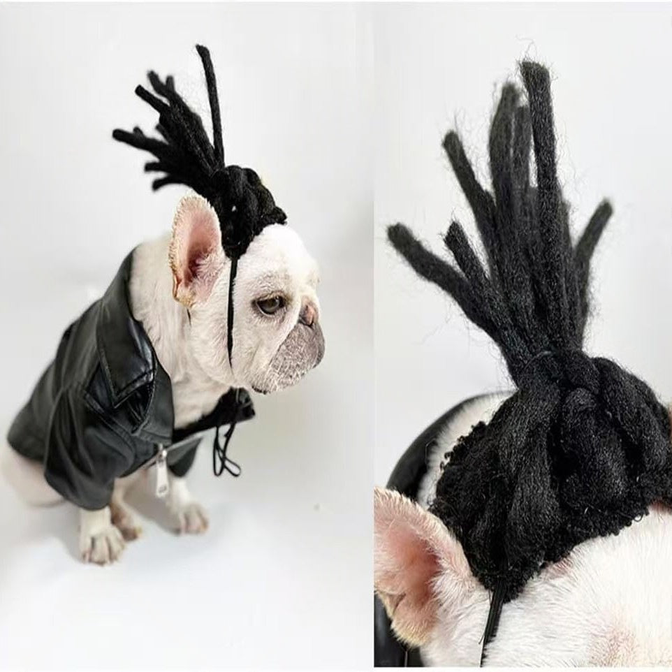 Pet Français Perruque Dreadlocks Prop Tête