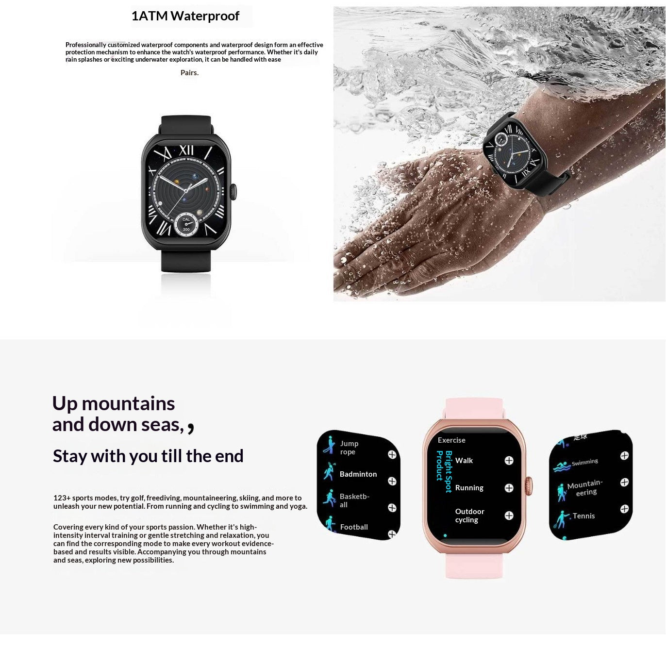 Homme et femme Sport Fitness Smartwatch