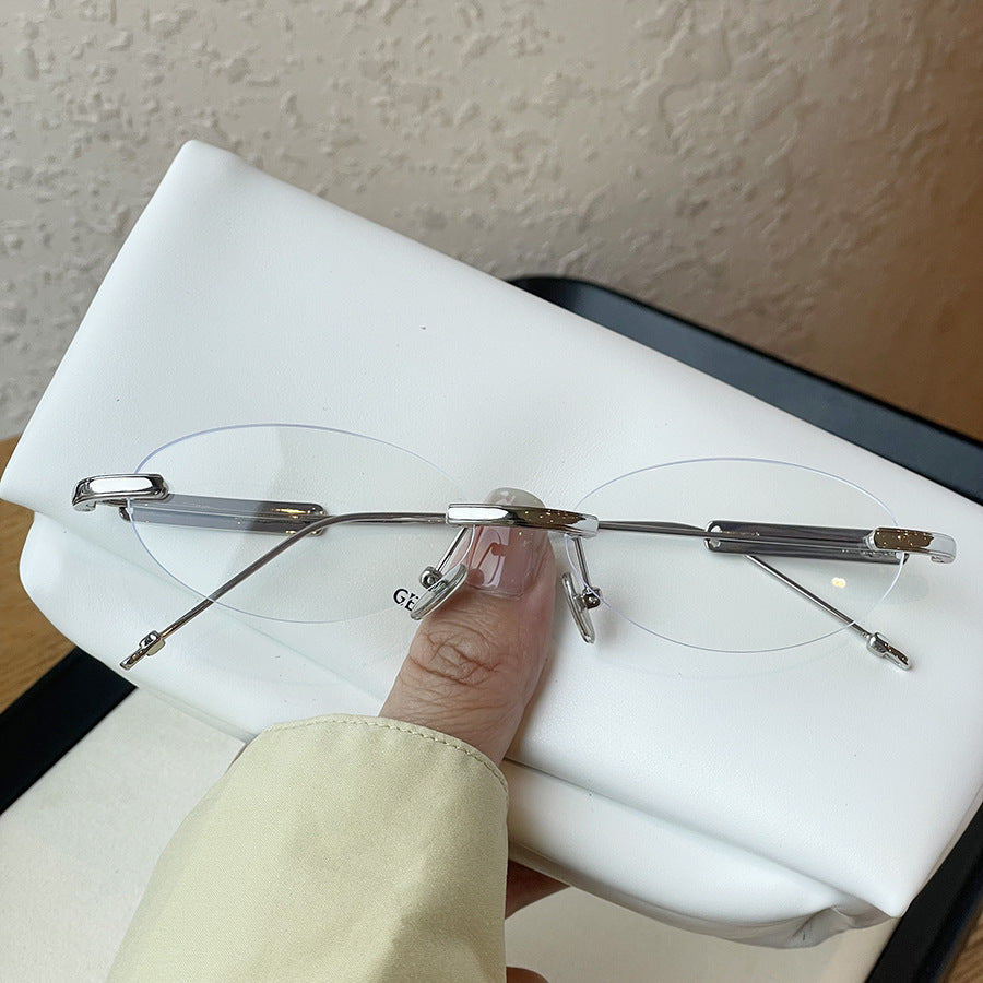 Pas de maquillage regarder Rimless Ovale Plain Glass pour les femmes