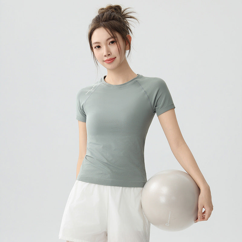 Courir rapidement à manches courtes pour femmes d'été mince entraînement de fitness Yoga Top Slim Fit
