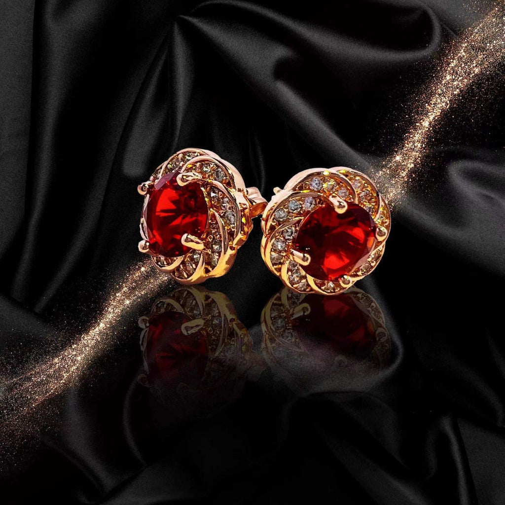 Collier pendentif en pierre gemme couleur Tourmaline rouge style coréen