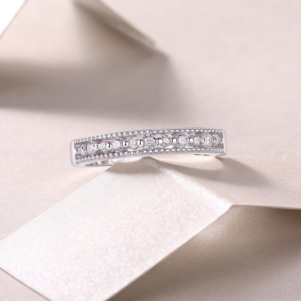 S925 Argent 2,5g Anneau en mousse de platine