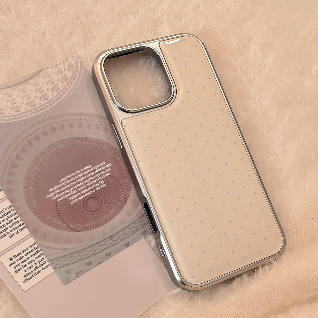 Clapet de téléphone à point d'électroplaqué Ins Minimaliste Polka