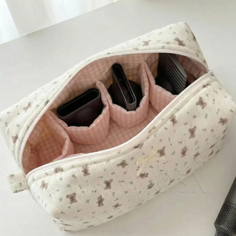 Sac de rangement en coton matelassé pour ours mignon compatible avec Airwrap Hair Styler