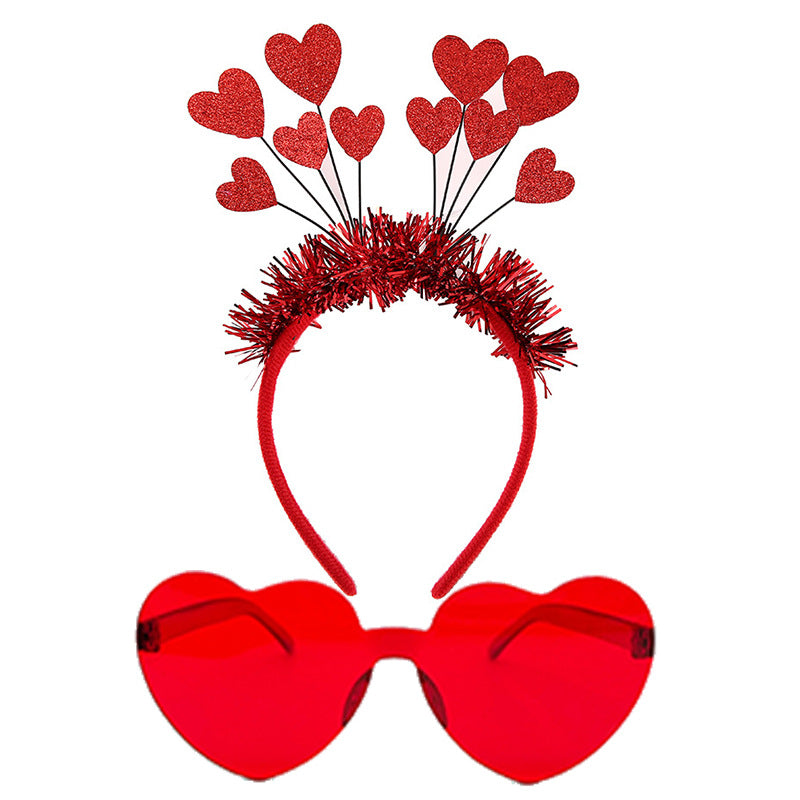 Accessoires de bandeau Cœur Rouge Trois dimensions