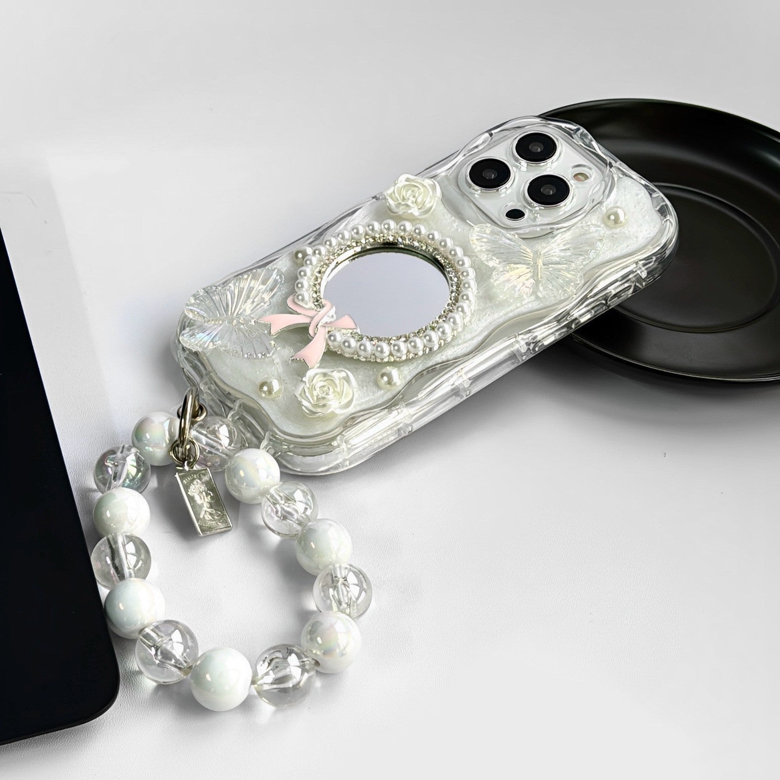 Epoxy Mirror Flower Butterfly Phone Case Trois dimensions Tout compris