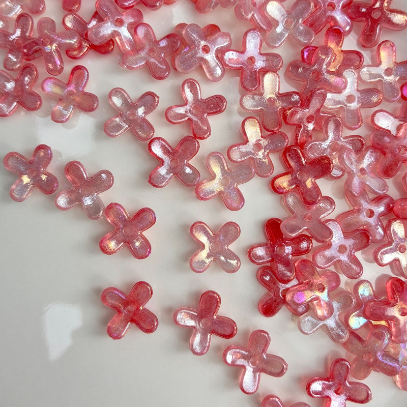 Perles de fleurs acryliques 4-Petal Lumineuses Glow-in-the-Dark