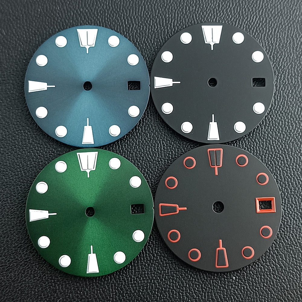 Accessoire de montre 28,5mm Cadran lumineux bleu-vert Pièce de remplacement
