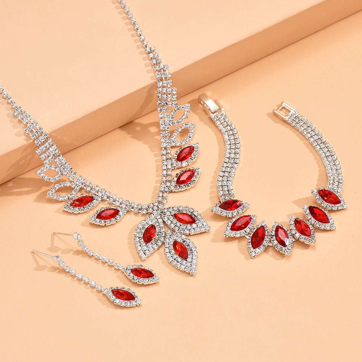 Ensemble de bijoux pour femmes Marquise-Tone CZ 3Pcs