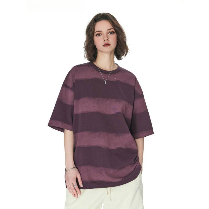 T-Shirt en coton à manches courtes rayées pour hommes
