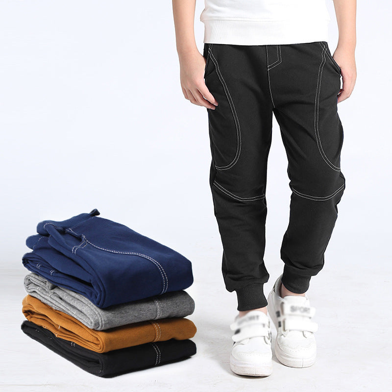 Printemps et automne Pantalons de sport occasionnels en coton pur pour enfants