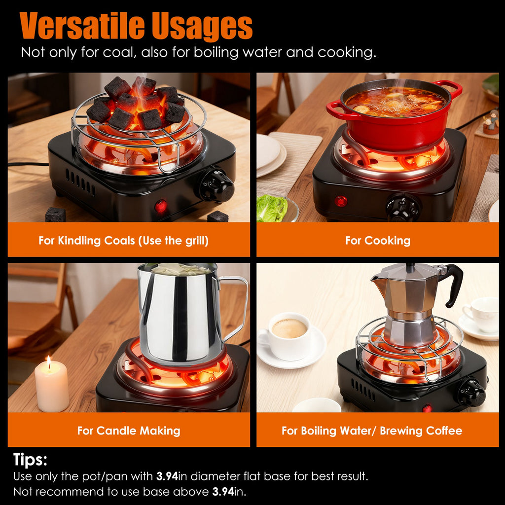 1Pc brûleur de charbon électrique 500W Hookah brûleur de charbon compact pour Hooka Cub