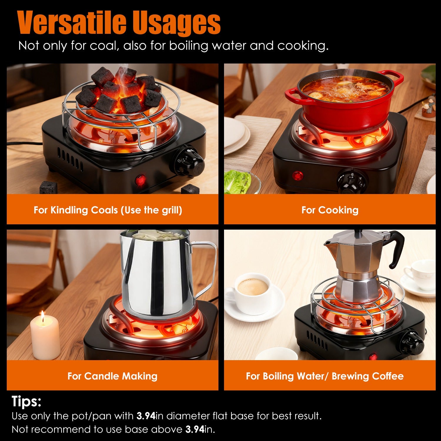 1Pc brûleur de charbon électrique 500W Hookah brûleur de charbon compact pour Hooka Cub